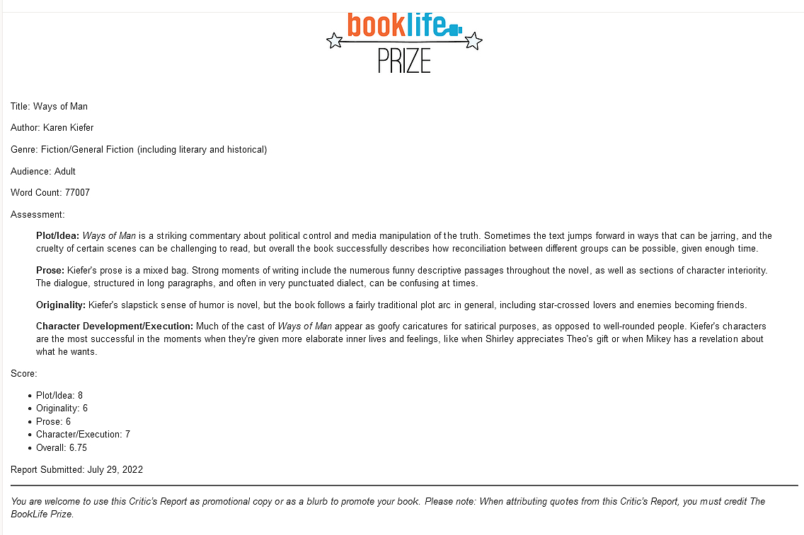 Ways of Man PW Critique